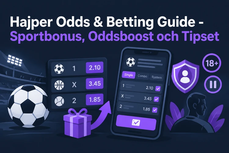 Hajper Odds & Betting Guide - Sportbonus, Oddsboost och Tipset